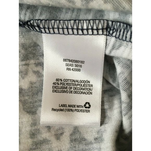 Basic Editions Shirt Navy Blue and White Cotton Spring Top Casual Womens Medium - Picture 8 of 9